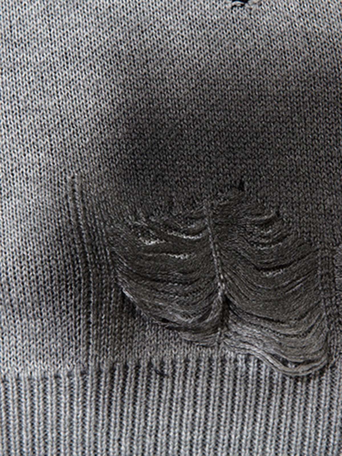 Vintage Spray-Painted Cross Hole Knit Sweater - Image 6