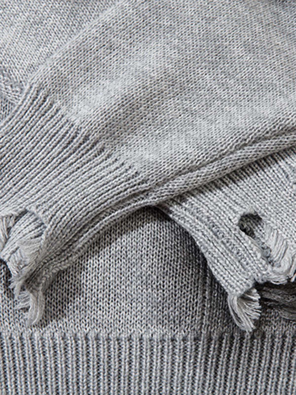 Vintage Spray-Painted Cross Hole Knit Sweater - Image 7