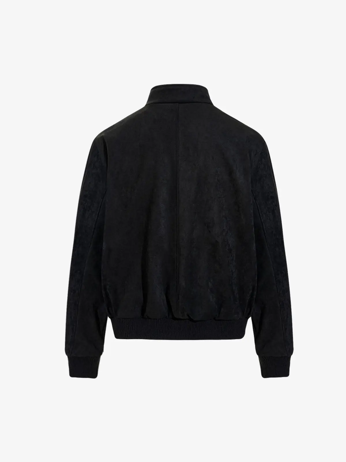 Vintage Stand Collar Metal Button-Structured Bomber Jacket - Image 8