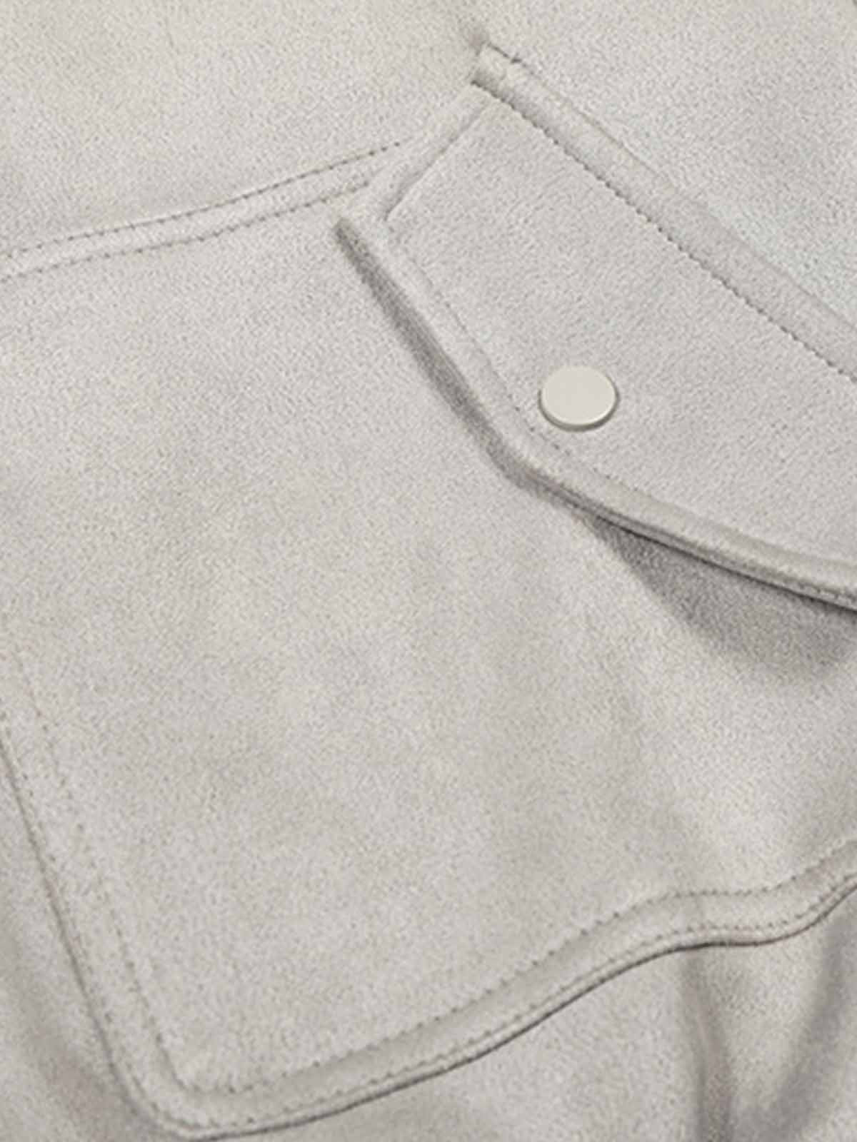 Vintage Suede Faux Fur Lined Aviator Bomber Jacket - Image 11