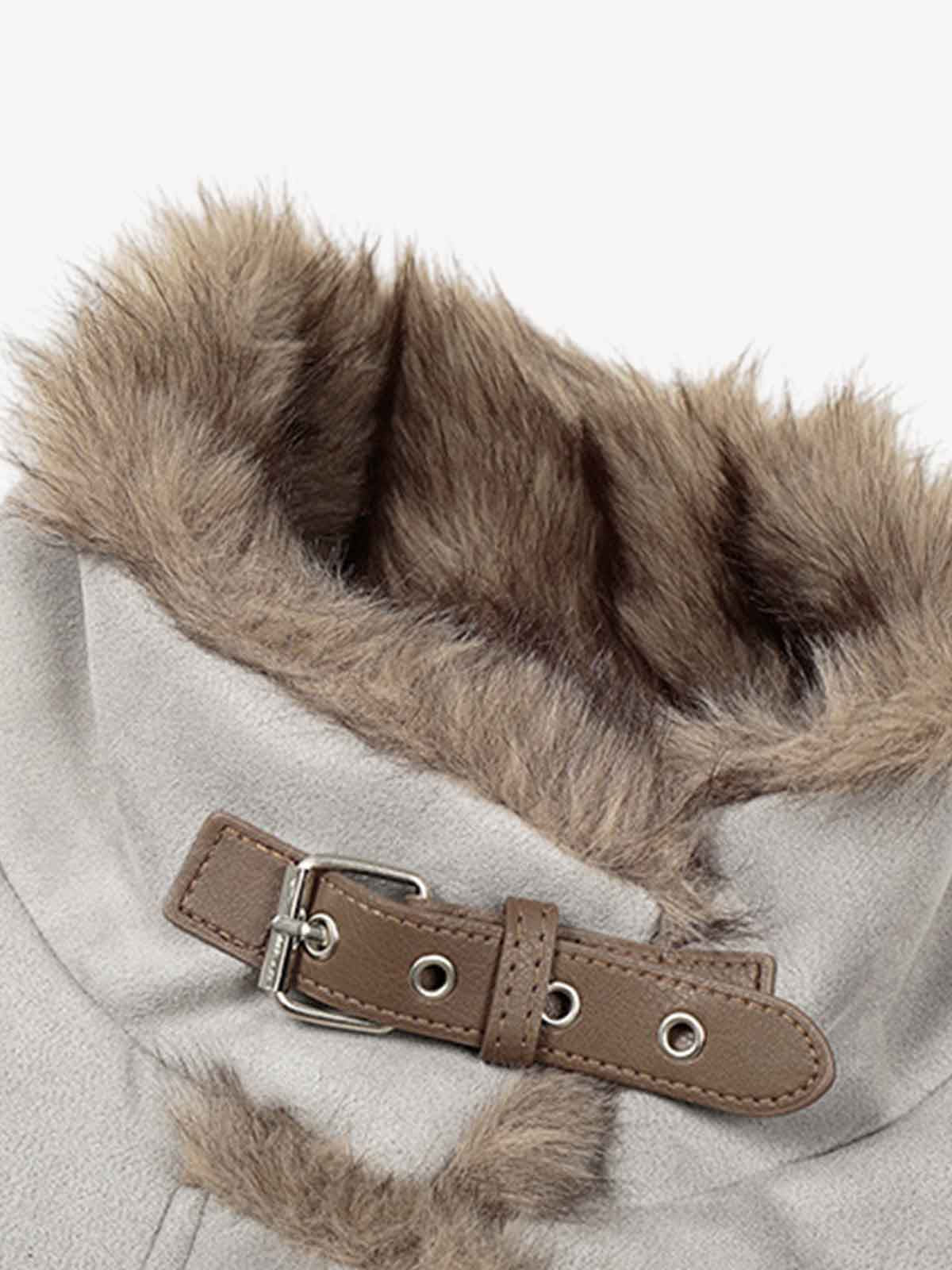 Vintage Suede Faux Fur Lined Aviator Bomber Jacket - Image 12