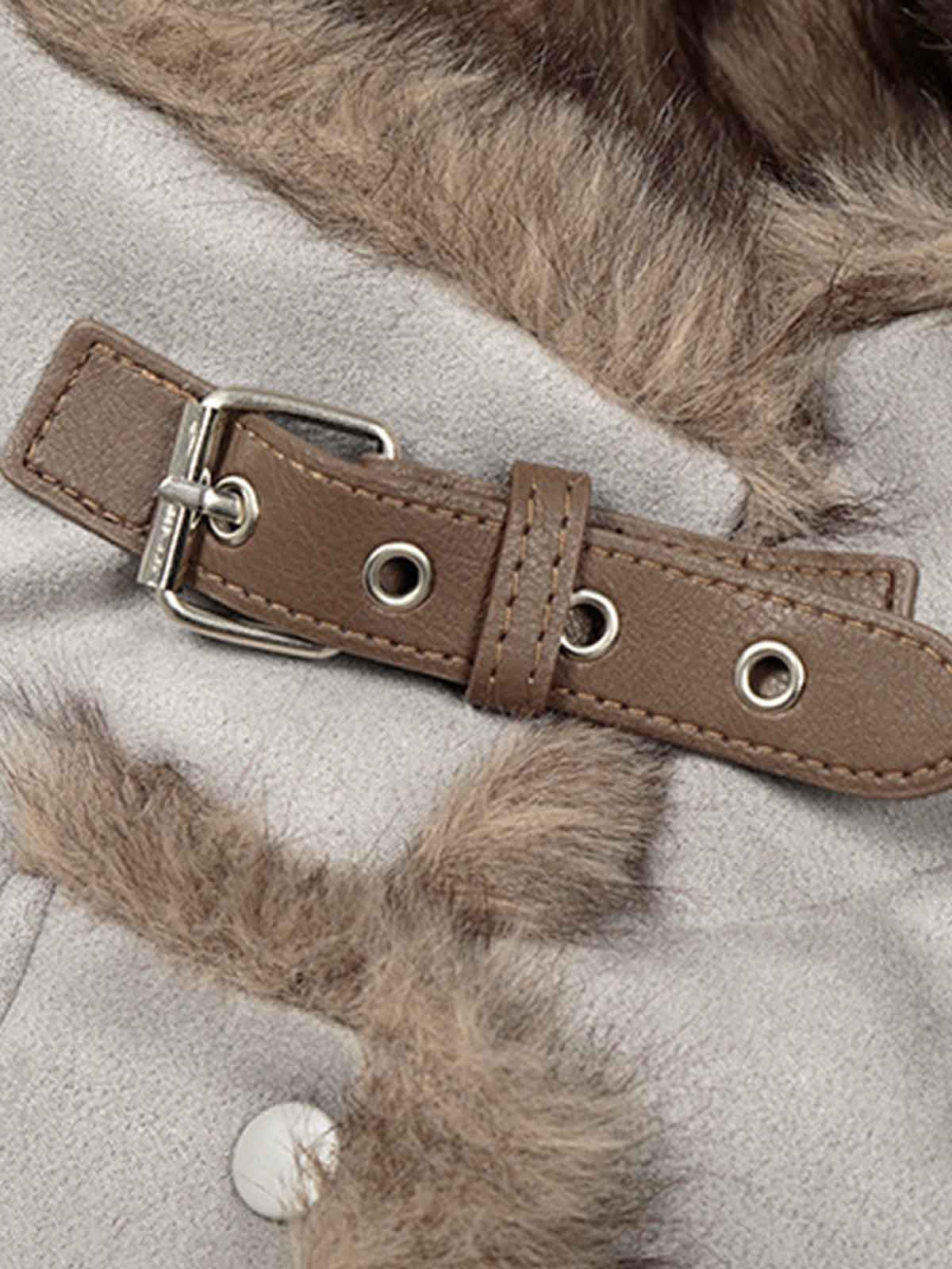 Vintage Suede Faux Fur Lined Aviator Bomber Jacket - Image 18