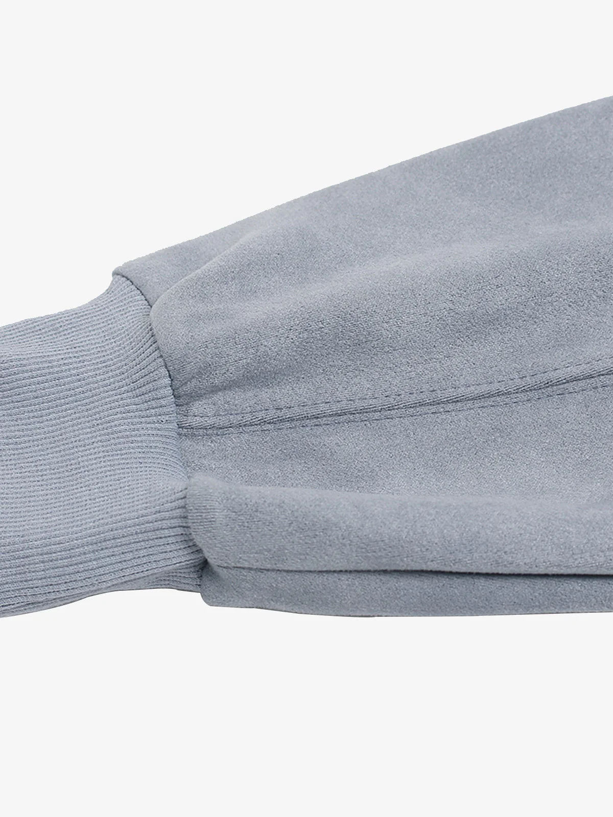 Vintage Suede Letter Embroidered Cropped Zip Up Hoodie - Image 14