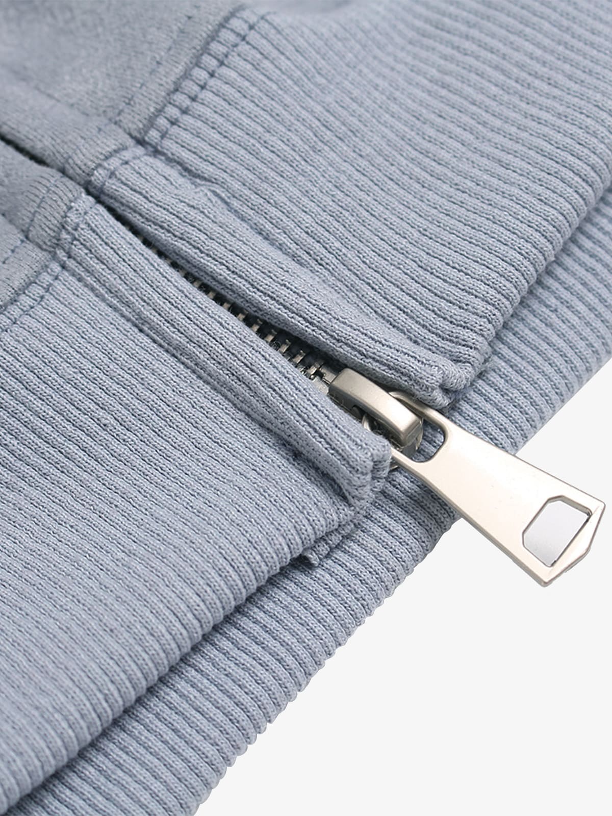 Vintage Suede Letter Embroidered Cropped Zip Up Hoodie - Image 16