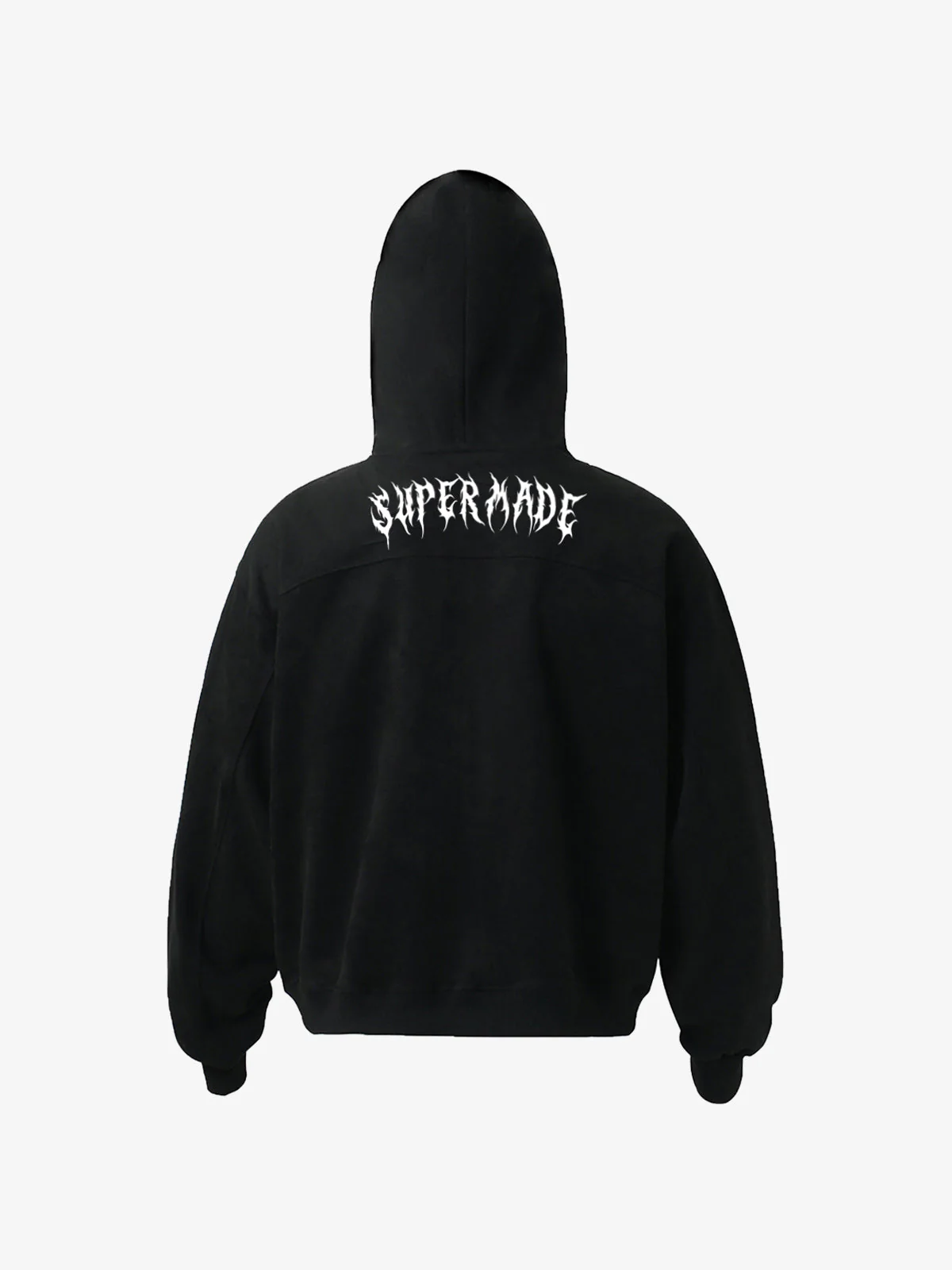 Vintage Suede Letter Embroidered Cropped Zip Up Hoodie - Image 4