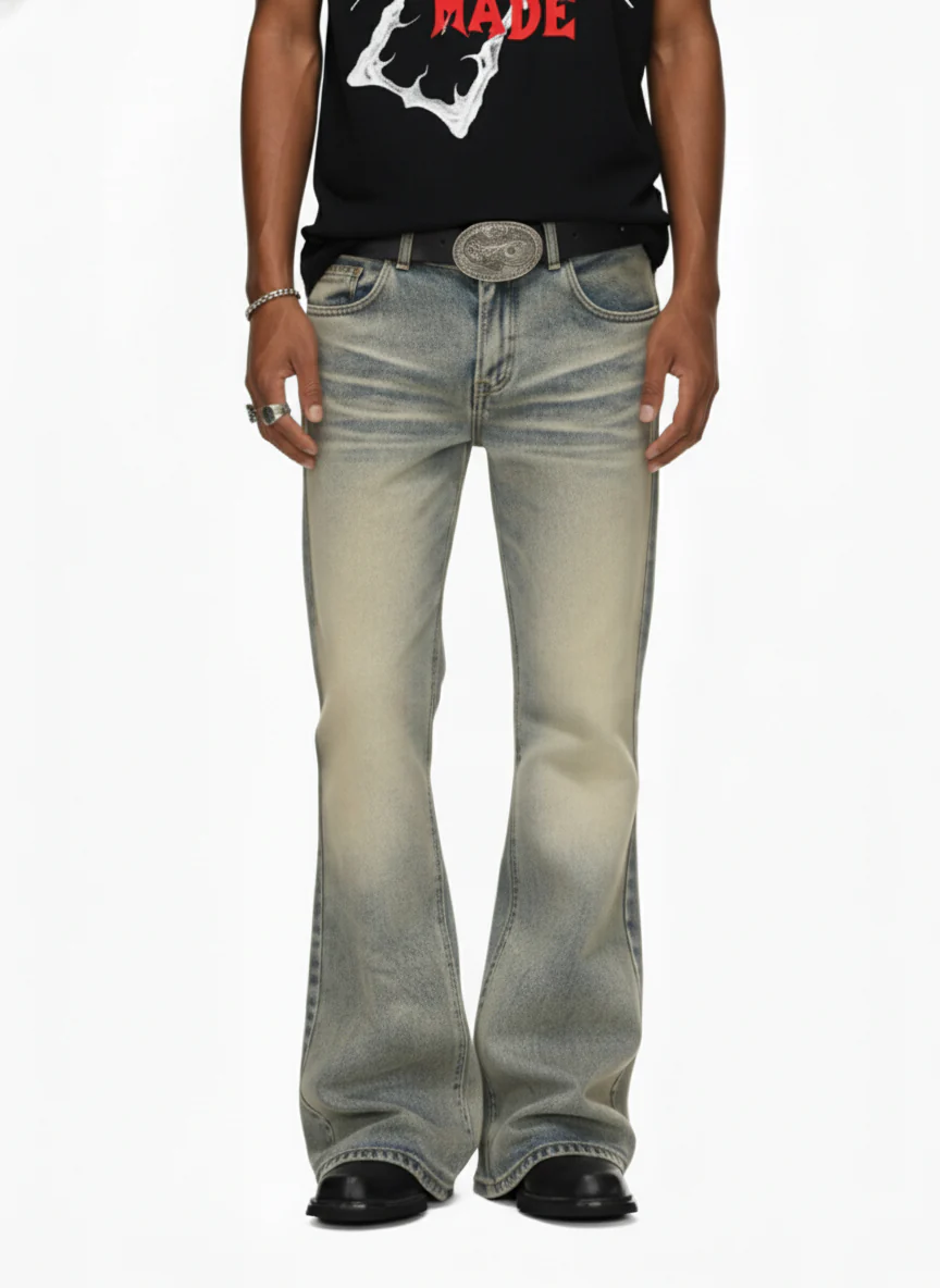 Vintage Washed Flare Jeans
