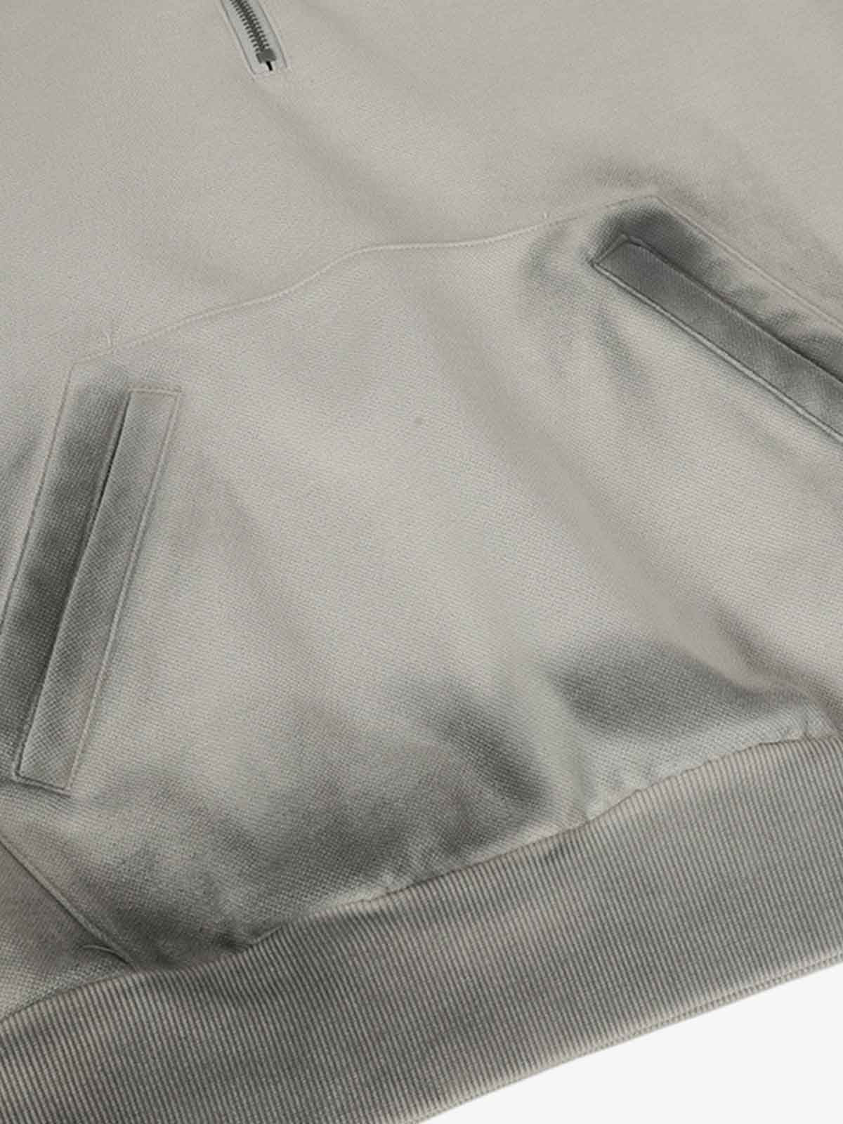 Vintage Washed Half Zip Pocket Dirty Dye Hoodie - Image 8