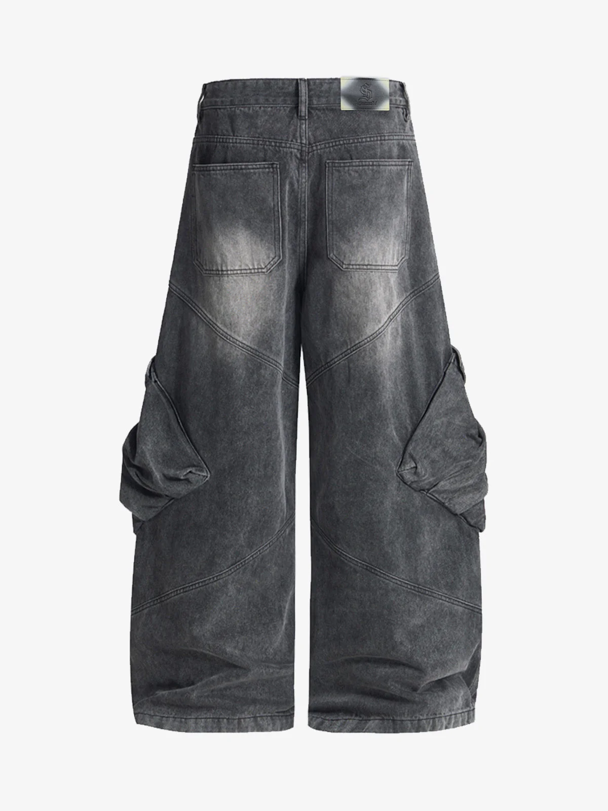 Vintage Washed Multi Pocket Cargo Jeans - Image 8