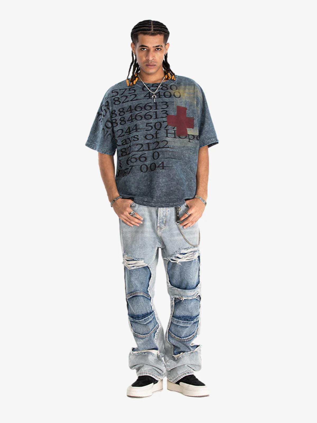 Vintage Washed Number Graphic T-Shirt - Image 5