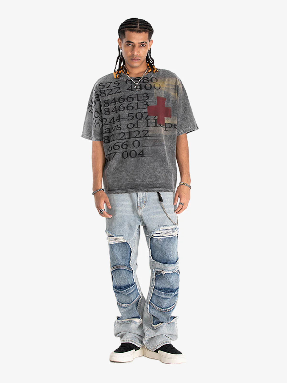 Vintage Washed Number Graphic T-Shirt - Image 7