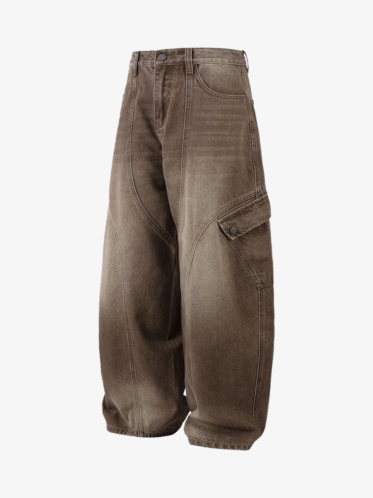 Vintage Washed Workwear Barrel Jeans - 2593 - Image 8