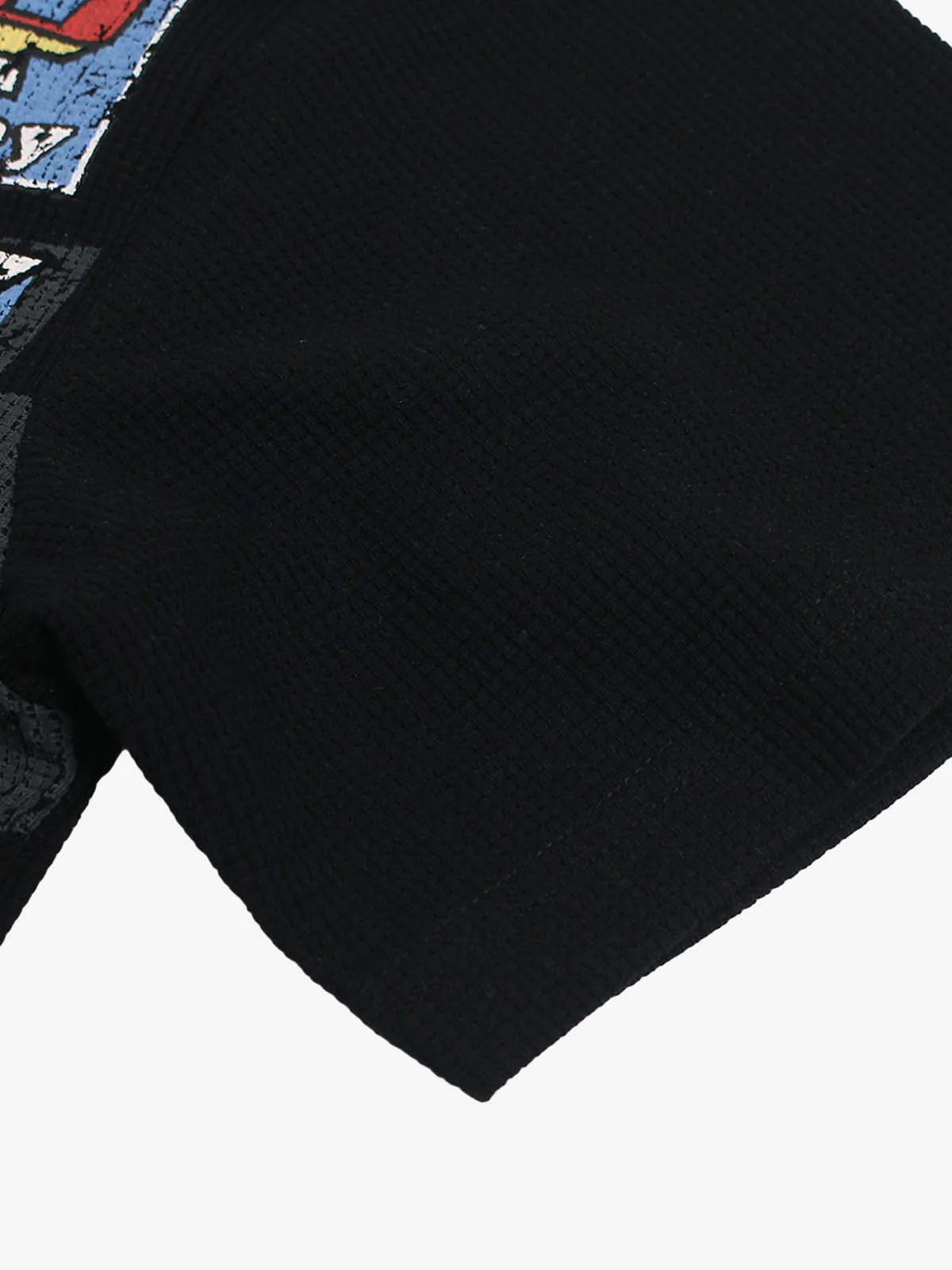 Waffle Knit Racing Checkered Flag Graphic T-Shirt - Image 8