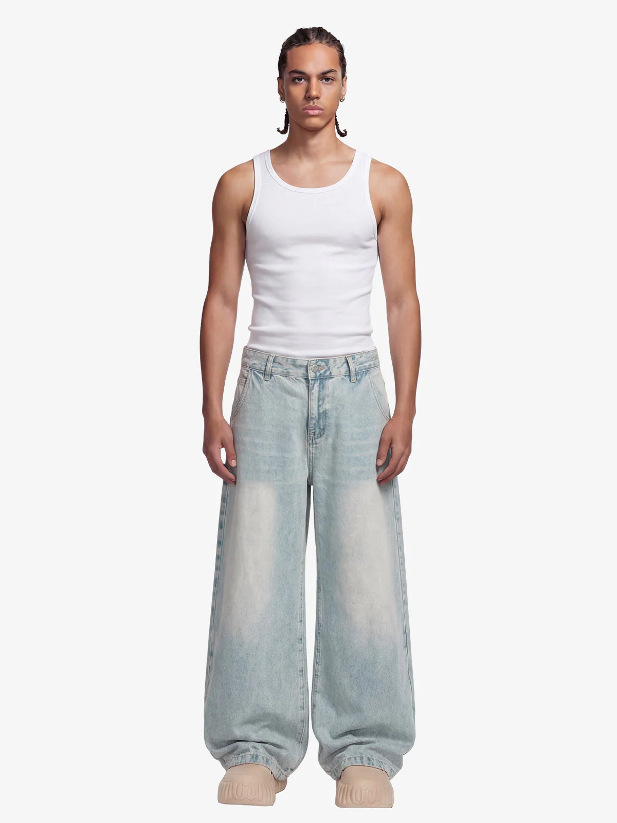 Denim Washed Distressed Barrel Jeans - 2511 - Image 3