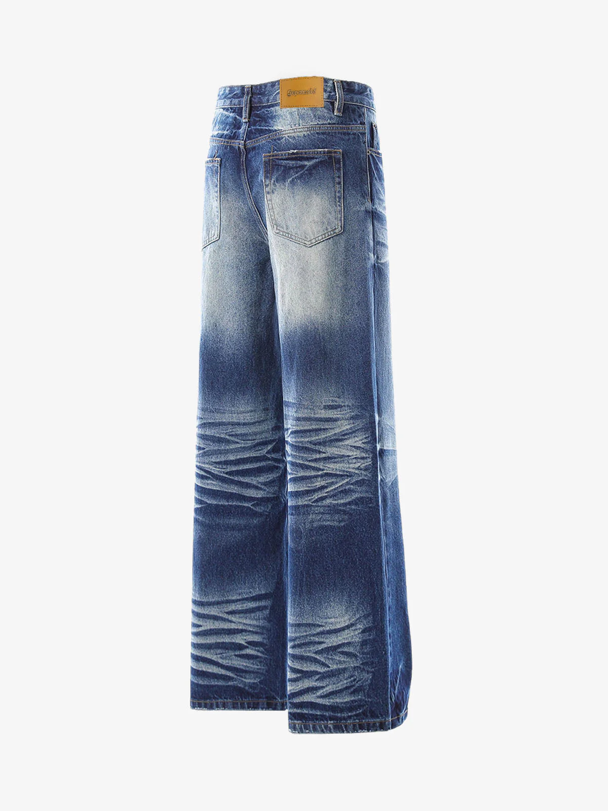 Washed Distressed Wrinkled Dyed Jeans - Image 3