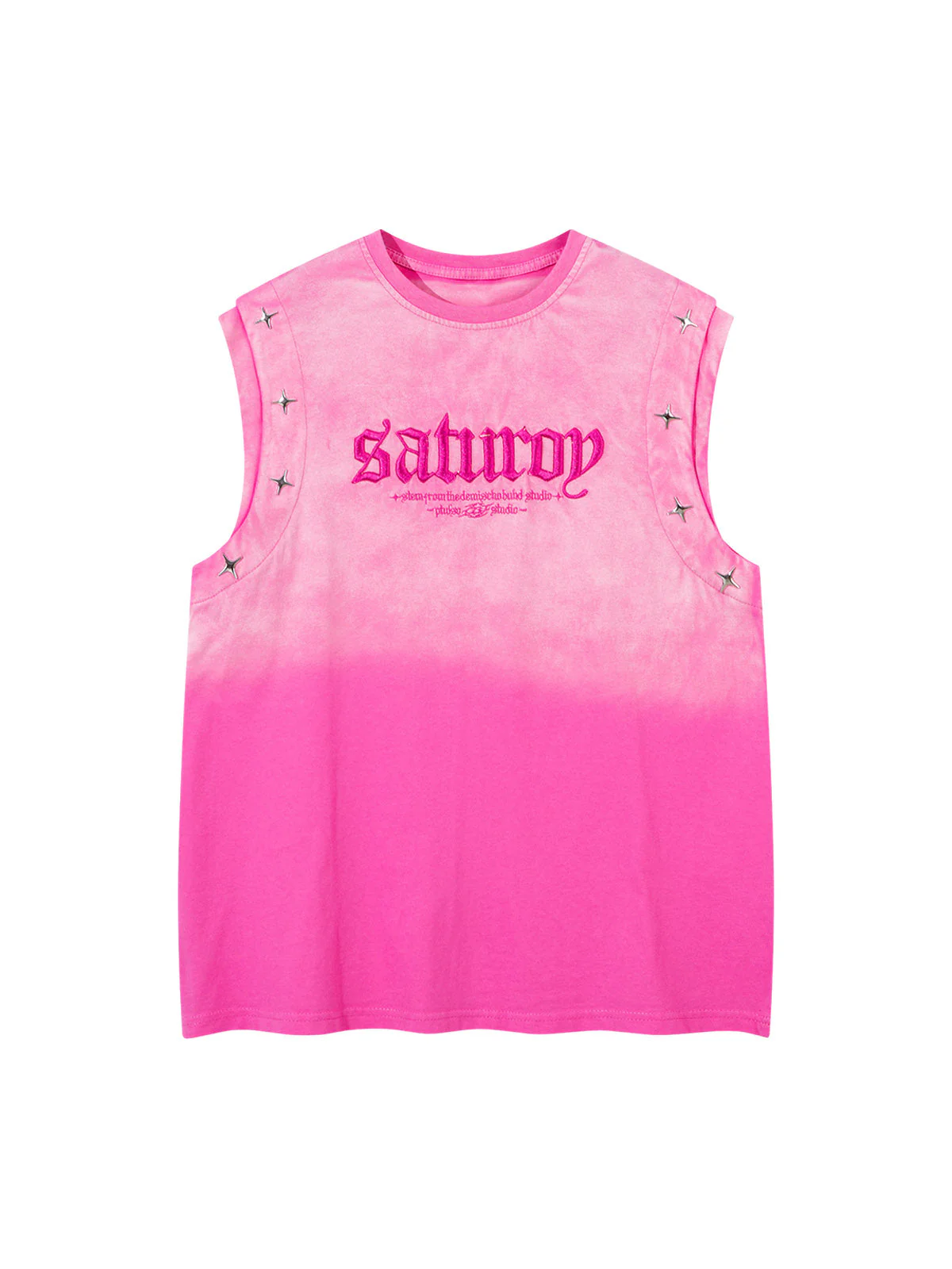Washed Heavy-duty Letter Embroidered Waistcoat - Image 3