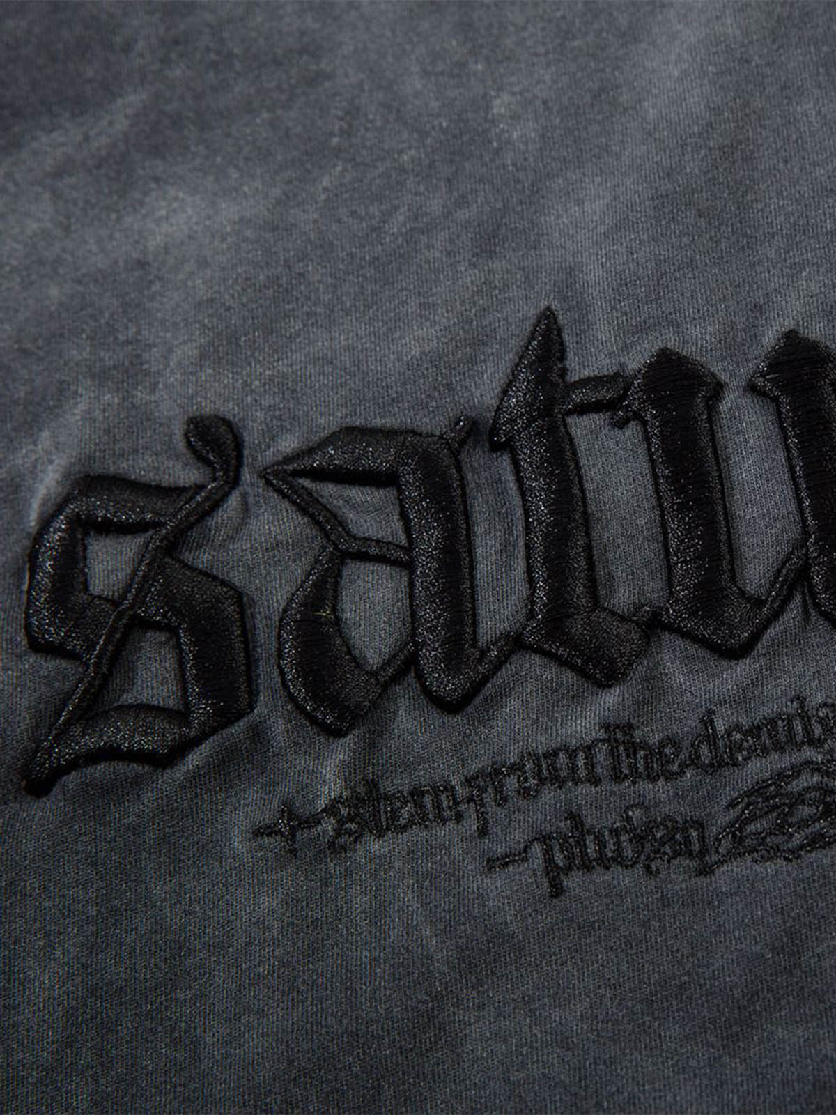 Washed Heavy-duty Letter Embroidered Waistcoat - Image 7