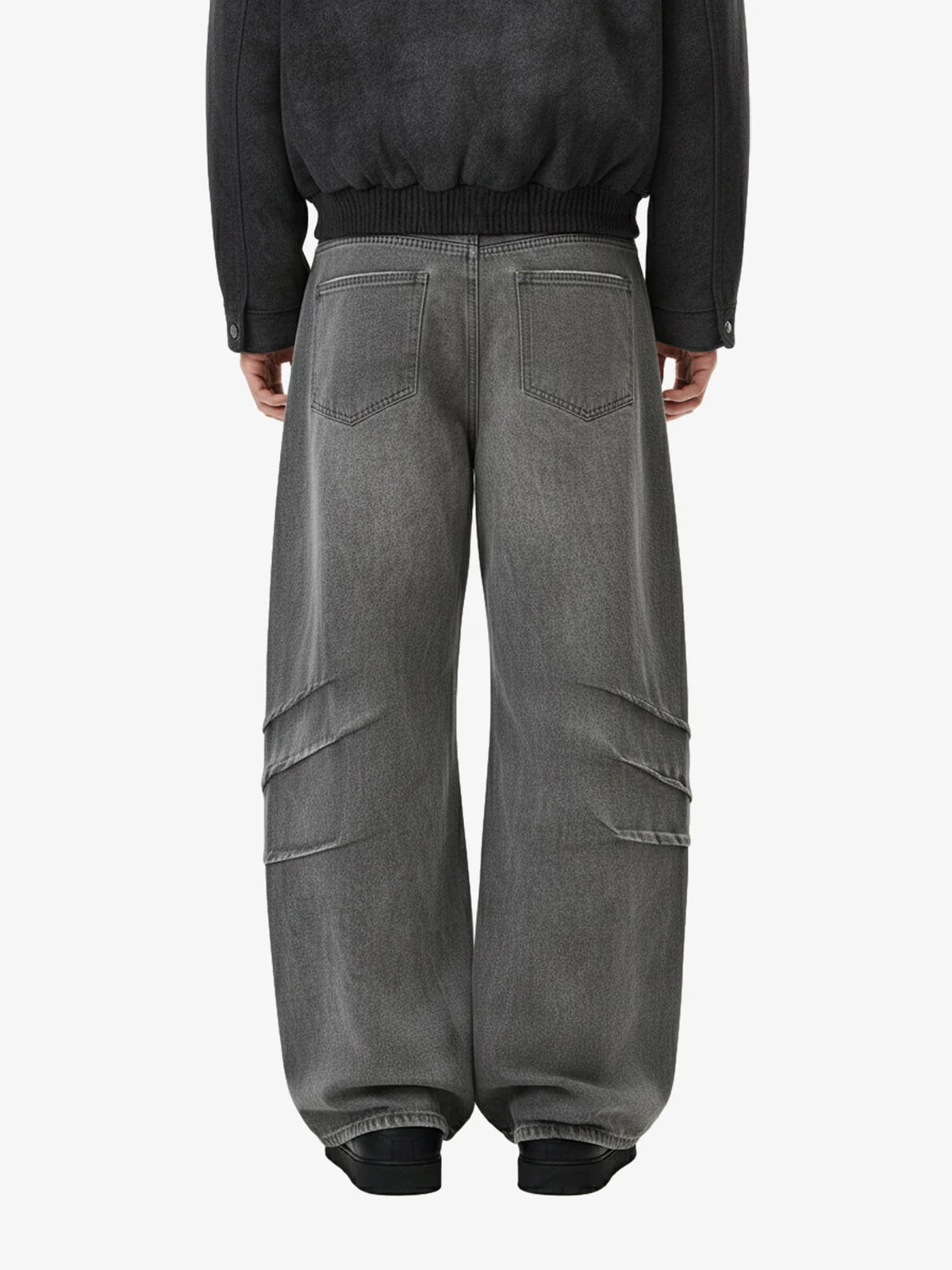 Washed Pleated Baggy Jeans - Image 3