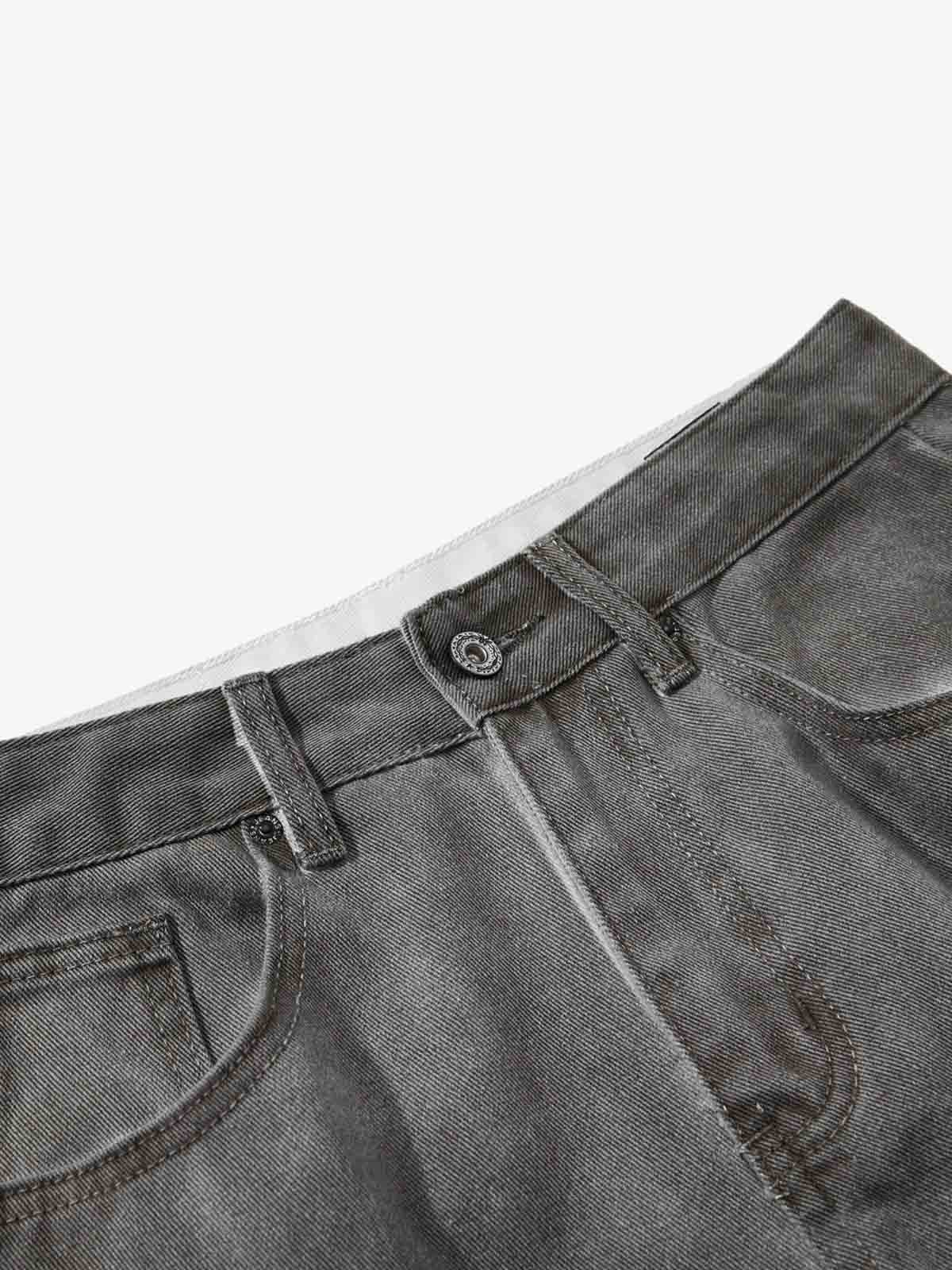 Washed Pleated Baggy Jeans - Image 9