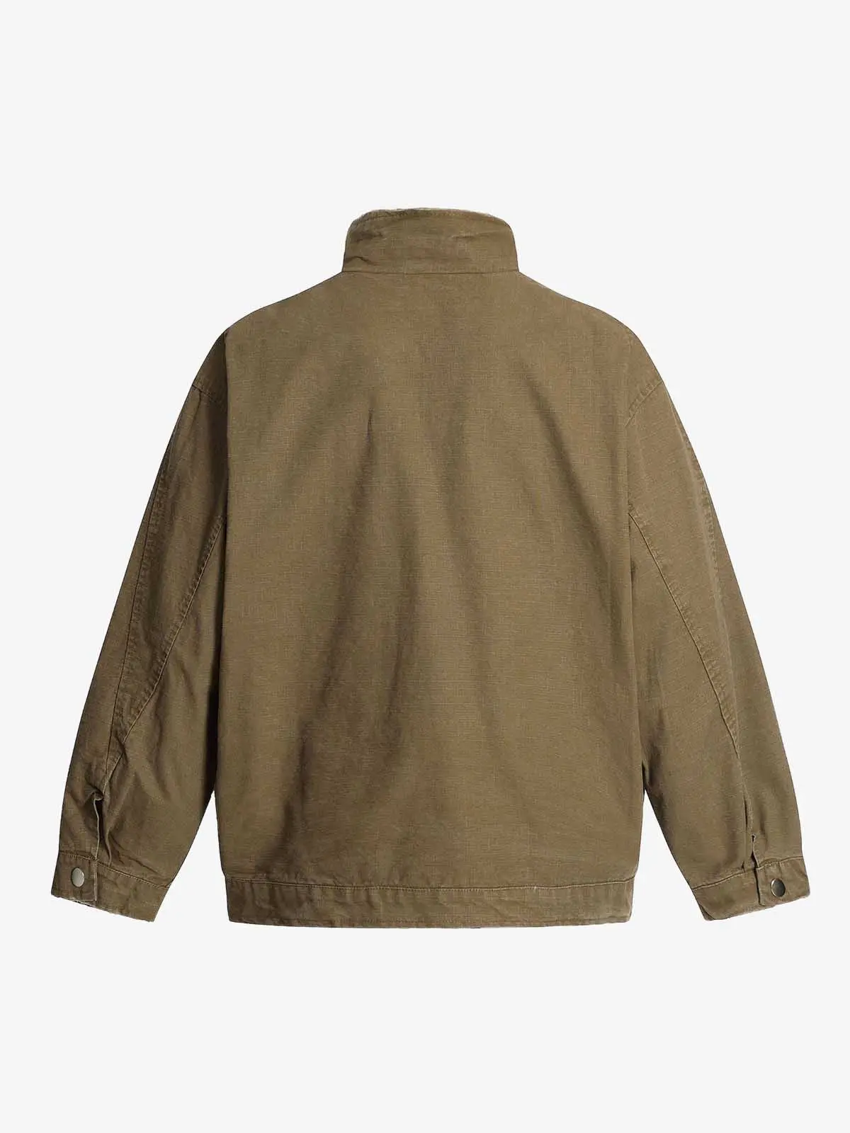 Washed Stand Collar Multi Pocket Jacket - Image 4