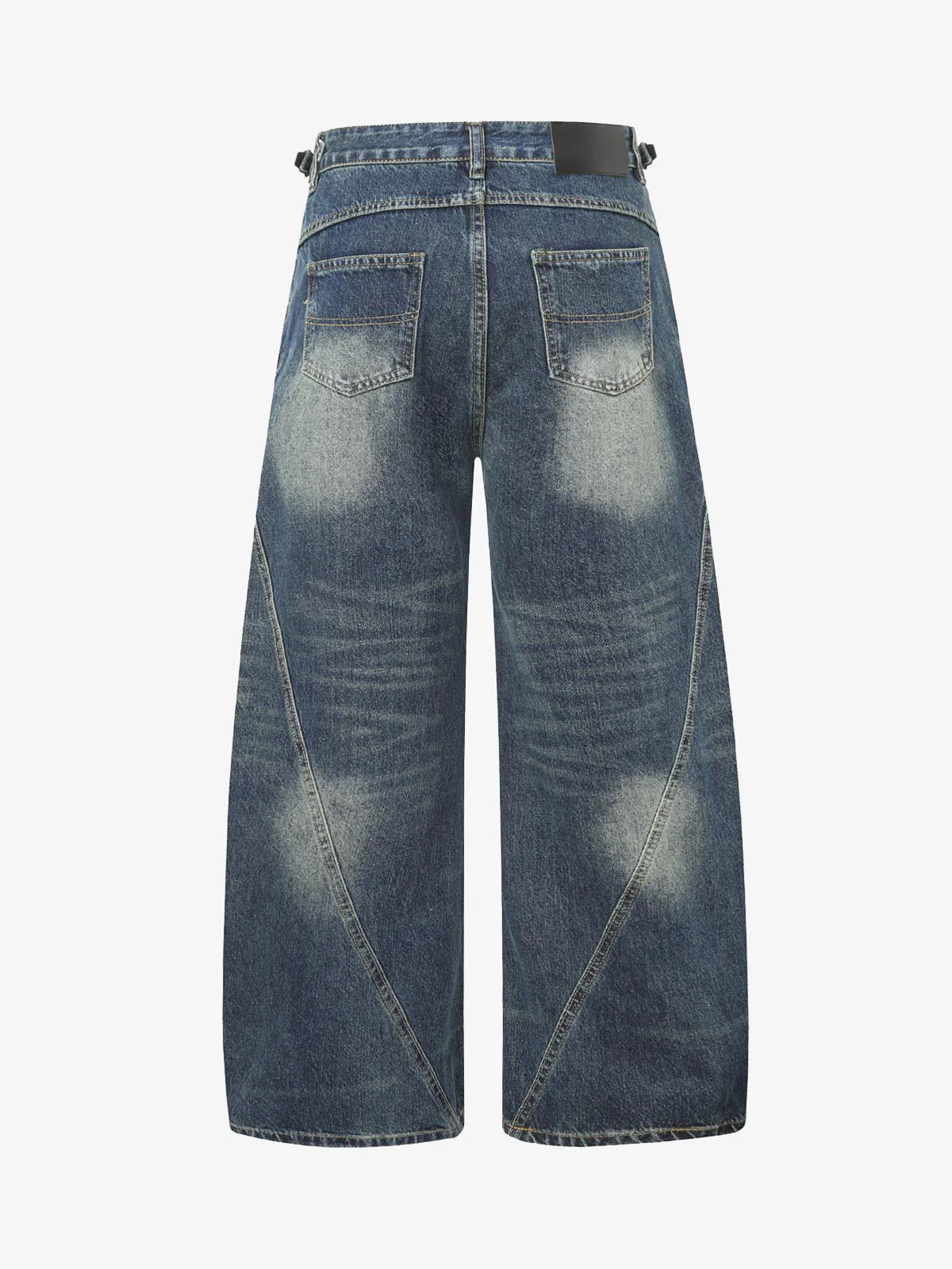 Washed Distressed Deconstructed Pleated Scimitar Jorts - Image 3