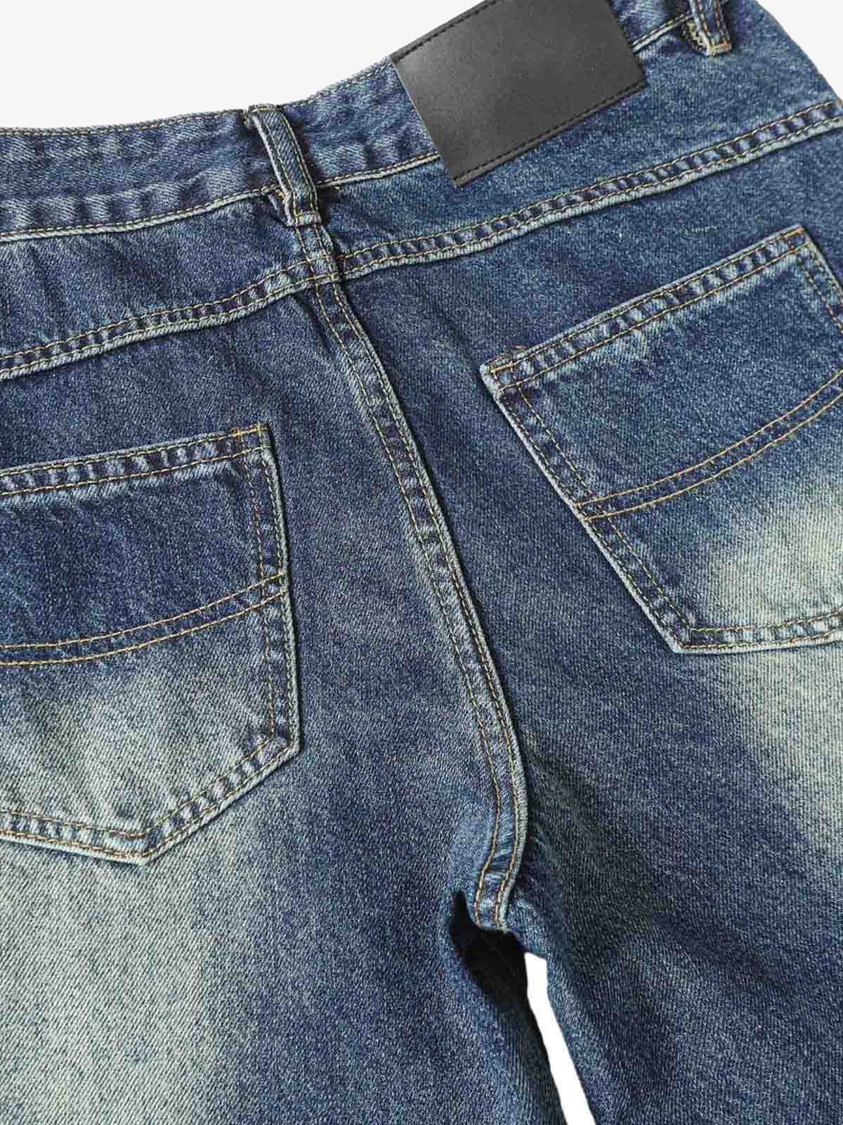 Washed Distressed Deconstructed Pleated Scimitar Jorts - Image 6