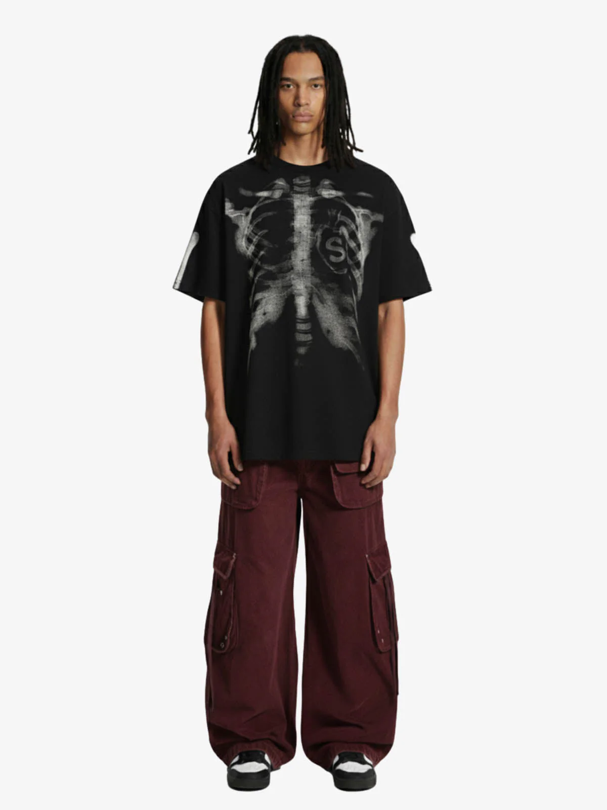 X-Ray Skeleton Graphic Waffle T-Shirt - Image 3
