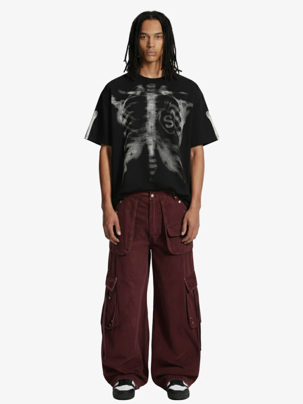 X-Ray Skeleton Graphic Waffle T-Shirt - Image 4