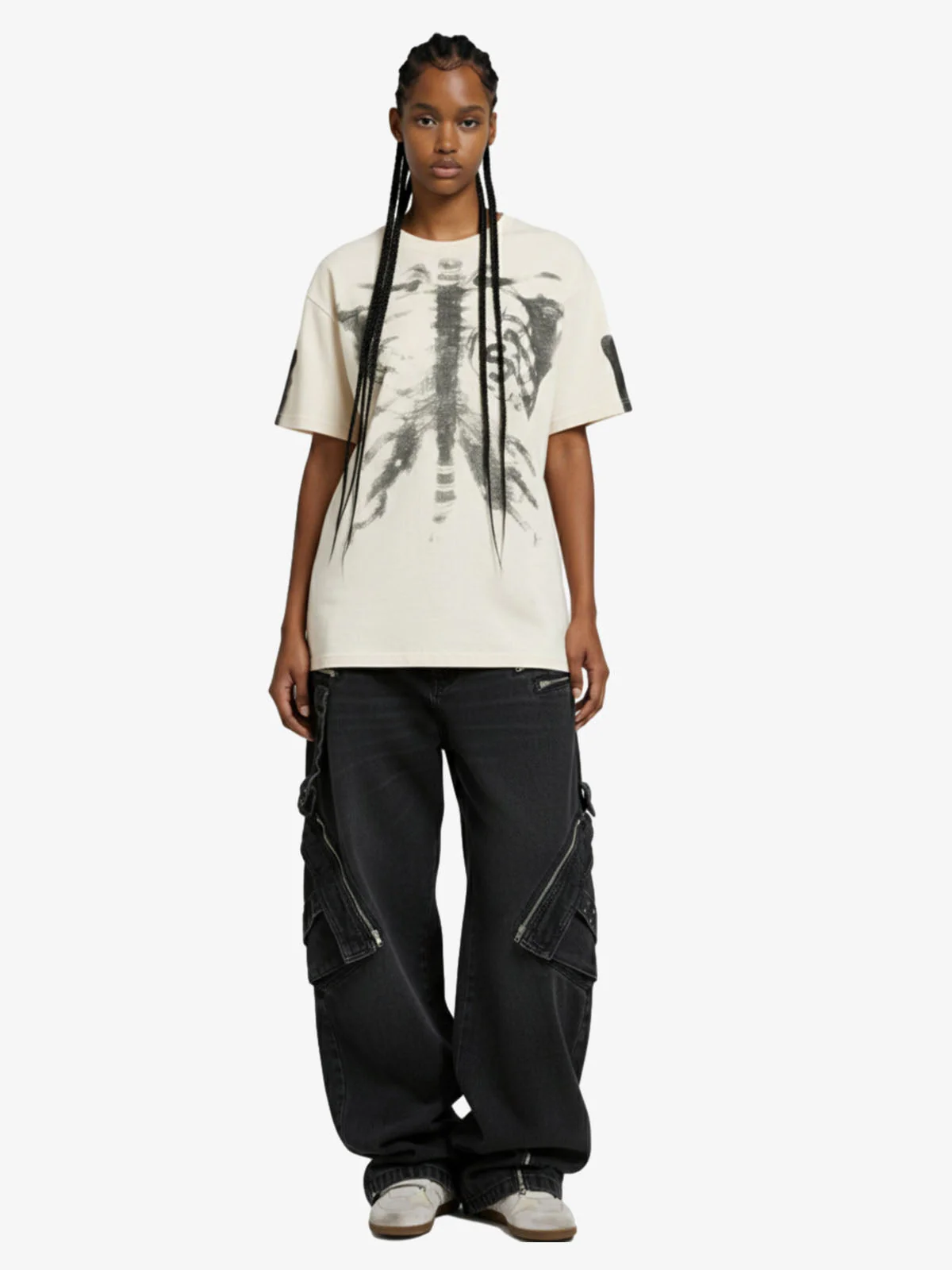 X-Ray Skeleton Graphic Waffle T-Shirt - Image 5