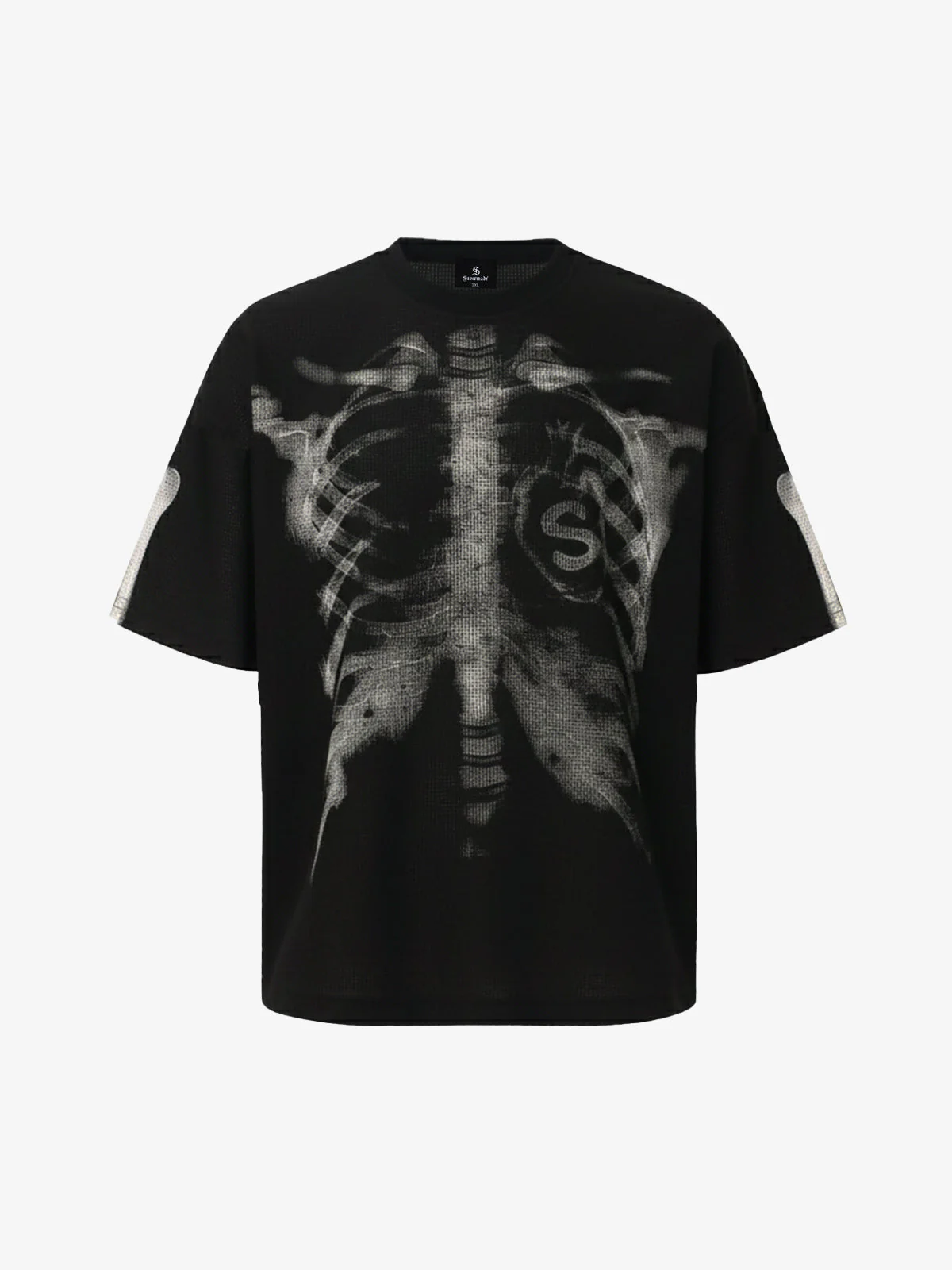 X-Ray Skeleton Graphic Waffle T-Shirt - Image 6